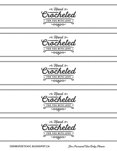 Crochet Gift Labels Free Printable Crow S Feet Chic