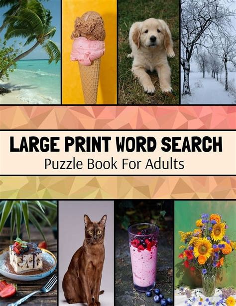 Large Print Word Search Puzzle Book For Adults Wide Variety Of Topics