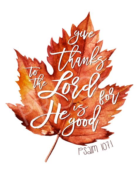 Scripture Art Psalm 1071 Fall Leaves Give Thanks Etsy