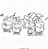 Choir Coloring Cartoon Singing Outline Vector Clipart Ron Chorus Leishman Manx Festival sketch template