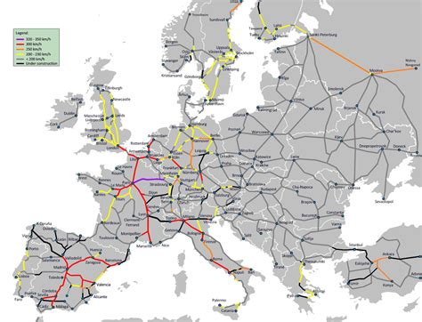 Railmap Europe Euro Railways Map Europe Est European Railways Map Of Eu