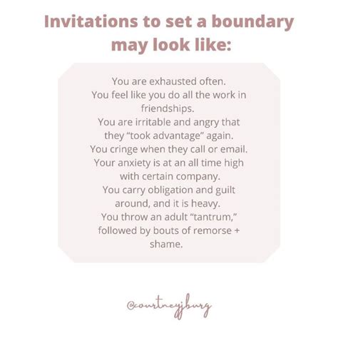 Invitations To Set A Boundary Courtney J Burg