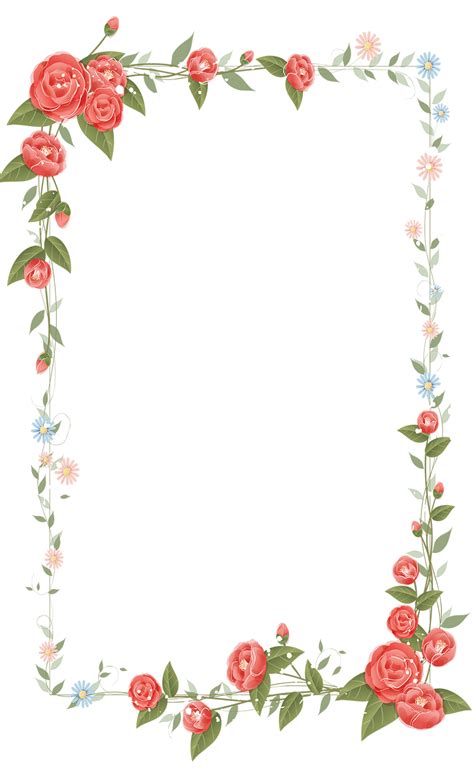 Border Flowers Drawing Clip Art Hand Painted Flower Borders Png