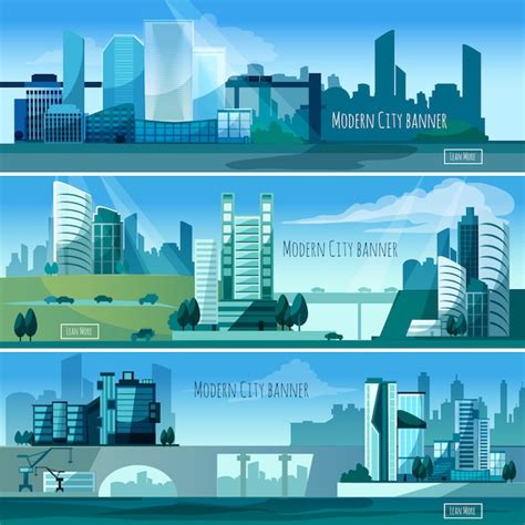 Free Vector Modern Cityscapes Banners