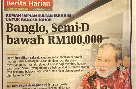 Projek berkenaan yang menawarkan rumah teres setingkat dan dua tingkat, berharga. Rumah Impian Bangsa Johor Yayasan Sultan Ibrahim ...