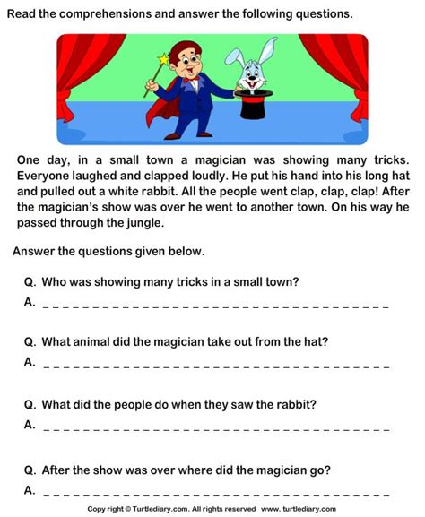 Just click on the math worksheet title and click on the download link under the worksheet image. Reading comprehension stories | Writing comprehension ...