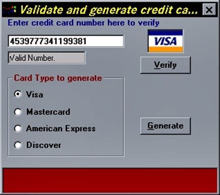 Each card number will hold a unique set of information. Download Project and Source Code Program Credit Card Validate and Generate Number dengan ...