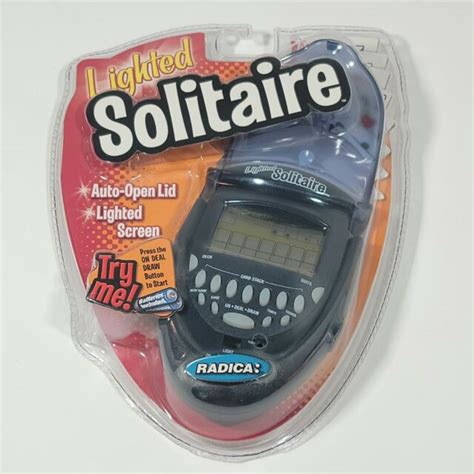Radica Lighted Solitaire Handheld Electronic Game Model 74014 A6 For