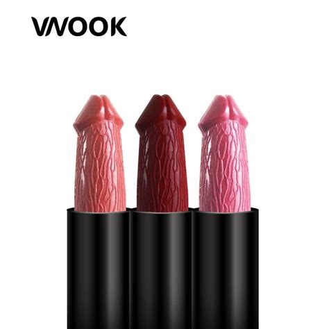Vnook 1pcs Makeup Penis Shape Matte Lipstick Long Lasting Make Up Moisture Lip Stick Set 20