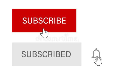 Subscribe Button With Hand Cursor Subscription Process Illustration