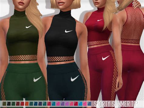 Sporty Summer Top By Pinkzombiecupcakes At Tsr Sims 4 Updates