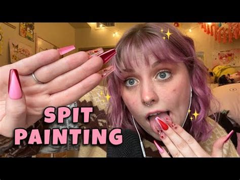 Asmr Spit Painting With Fun Props Clicky Spitty Mouth Sounds Personal