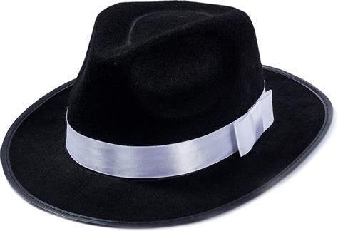 Funny Party Hats Black Fedora Hat Gangster Hat Black And White