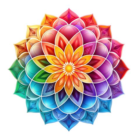 Mandala De Flores Mandalas Patrón Geométrico Mandala Cálido Arcoiris