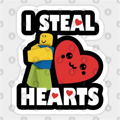 Roblox Noob Valentines Day I Steal Hearts Roblox Noob Sticker Teepublic
