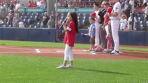 7 Year Old Sings National Anthems At Start Of Game Youtube