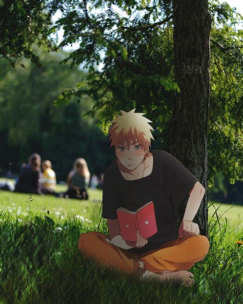 Naruto Uzumaki Anime Book Chill Japan Nature Park Relax Uchiha Hd Phone Wallpaper Peakpx