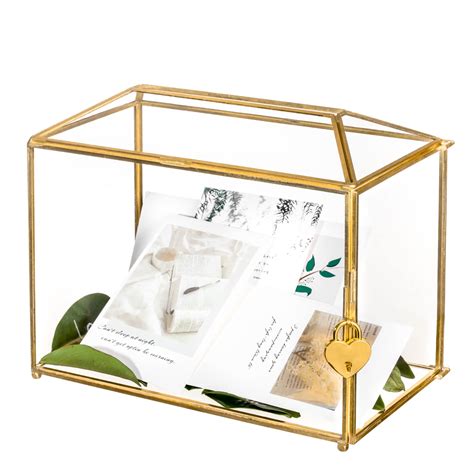 Buy Ncyp 26x15x203 Cm Glass Card Box With Slot And Lock Small