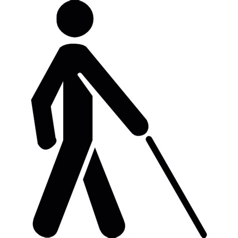 Man Silhouette Blindness Disabled Disability Tools And Utensils