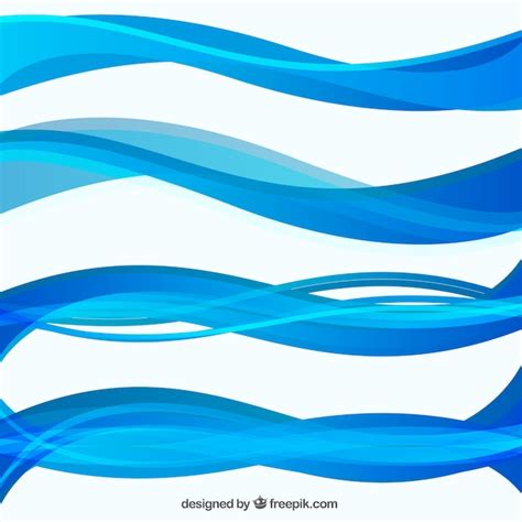 Set Blaue Abstrakte Wellen Kostenlose Vektor
