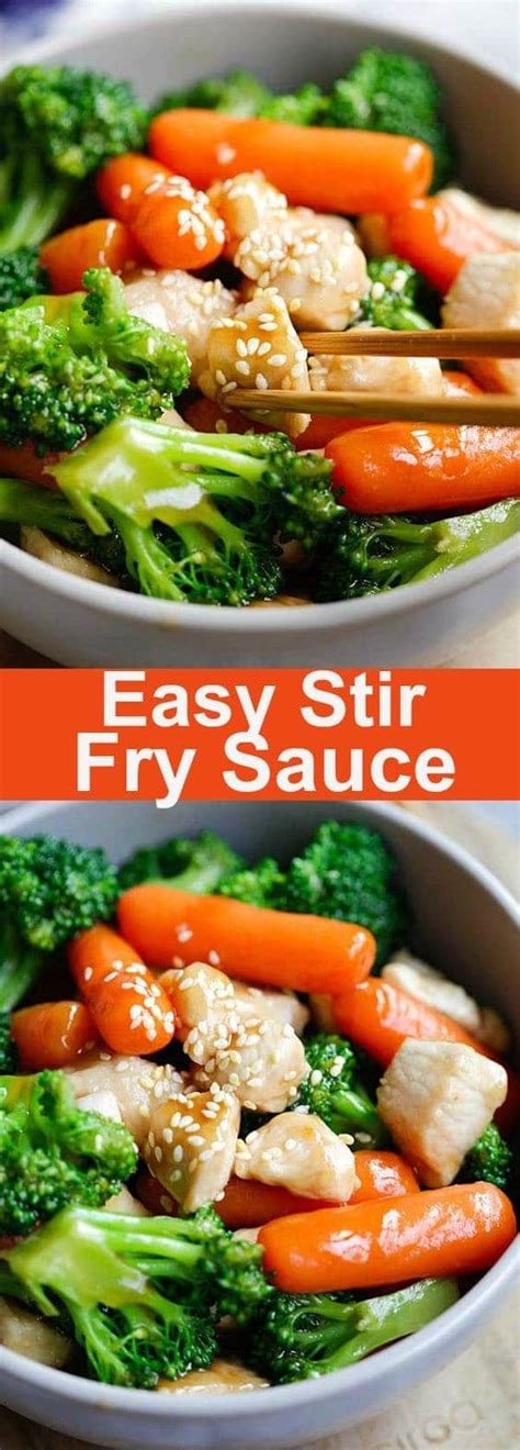 This recipe is only 272 calories for 1/2 cup sauce, which can be used to make a dish for two people. Easy Stir Fry Sauce - learn how to make Chinese and Asian food with this delicious all-purpose ...