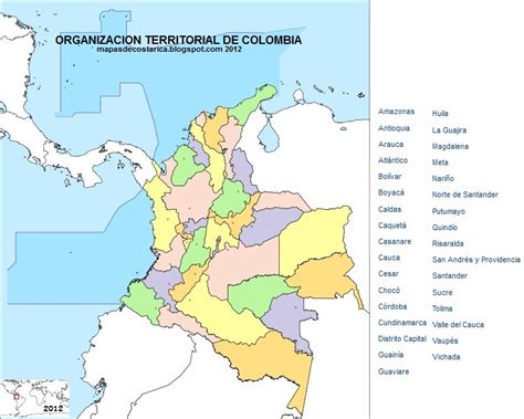 Pz C Departamentos De Colombia