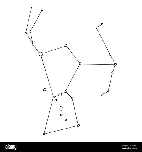 Hand Drawing Of The Constellation Orion Vector Stock Vector Image