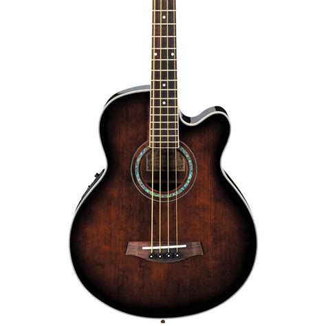 Ibanez Aeb10e Acoustic Electric Bass Guitar With Onboard Tuner Dark