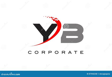 Yb Modern Letter Logo Design With Swoosh Stock Vector Illustration Of