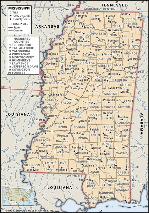 Map Of Louisiana And Mississippi With Cities