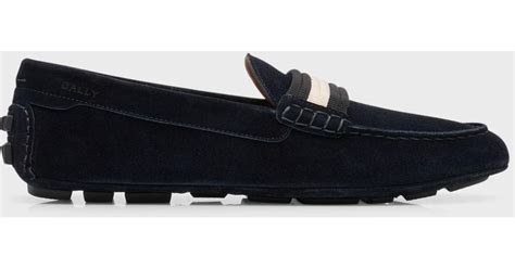 Bally Kansan Suede Driving Shoes In Black For Men Lyst