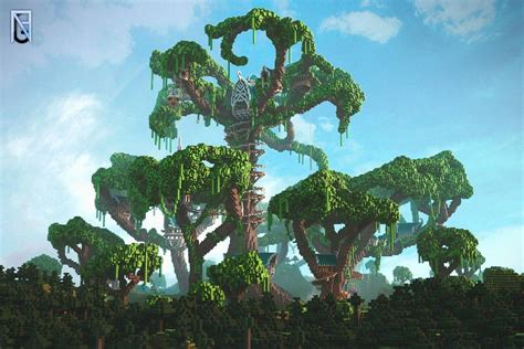 My Fantasy Elf City Minecraftbuilds Minecraft Tree Images Minecraft
