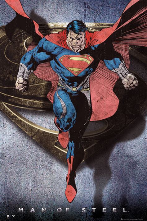 Superman Man Of Steel Comic Style Flying Poster Sold