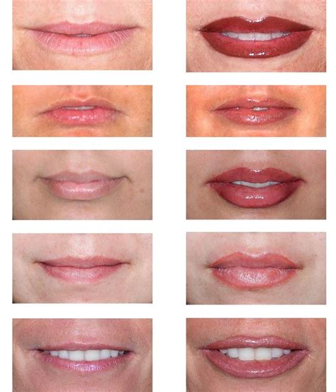 Permanent Lip Liner Tattoo Designs Before And After Bath Semi