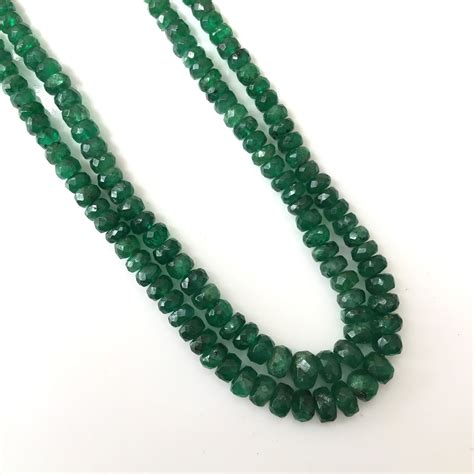 Emerald Faceted Beads Gemstone Necklace Zambian Emerald Beads Etsy