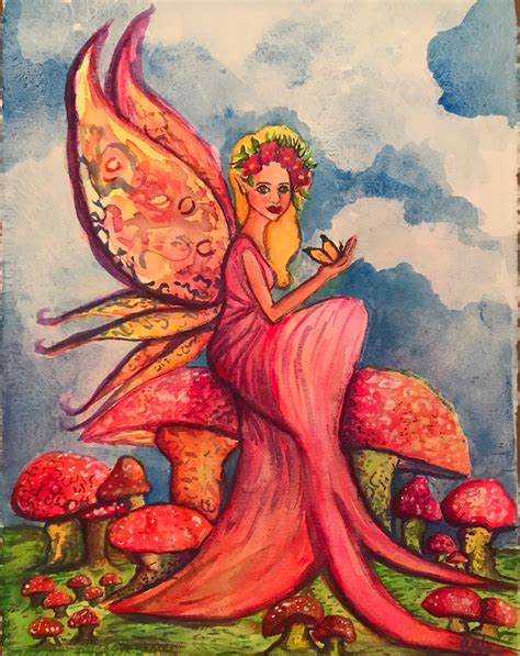 Fantasy Art Fairy Acrylic Painting Pagan Decor Etsy