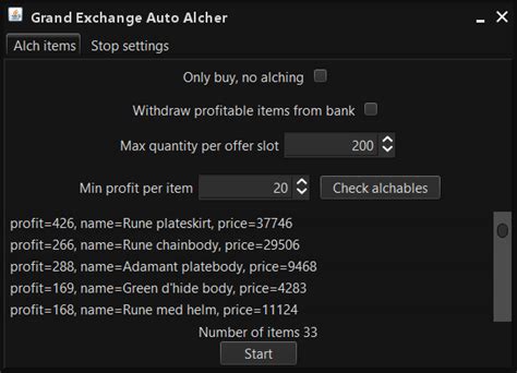 Auto Grand Exchange Alcher Calculates Profitable Items To Alch