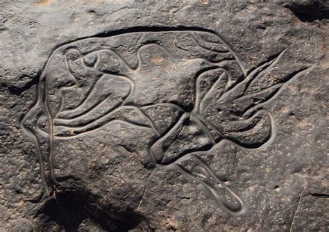 Petroglyph Rock Engraving Depicting An Antelope At Tin Taghirt On