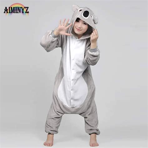 Unisex Adults Pijama Koala Casual Flannel Hooded Pajamas Cosplay