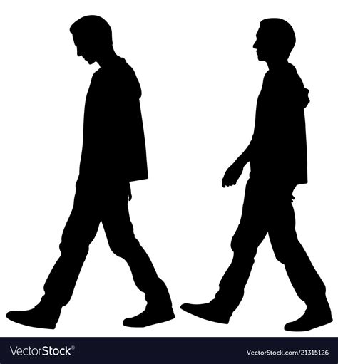 Silhouettes Men Walking Royalty Free Vector Image