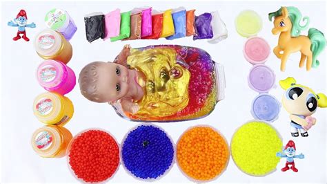 4.9 out of 5 stars. Toy baby bath in slime / play-doh / hydrogel beads | learn ...
