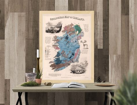 1850 Ireland Map Vintage Geological Map Of Ireland Ireland Etsy