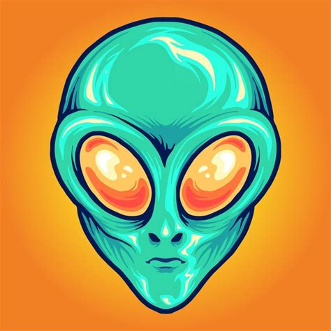 Premium Vector Alien Head Cartoon Mascot Illustrations