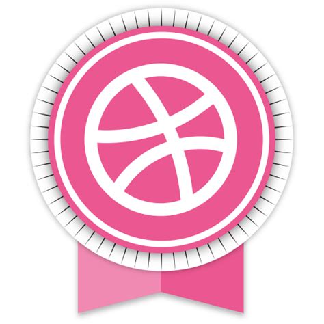 Dribbble Icon In Round Ribbon Social Icons