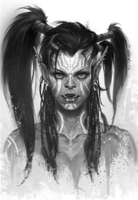 CyberClays Warcraft Art Female Orc Fantasy Character Design