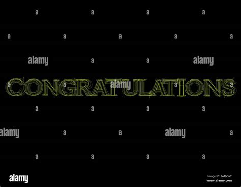 Vector Word Congratulation Green Light On Black Background Stock