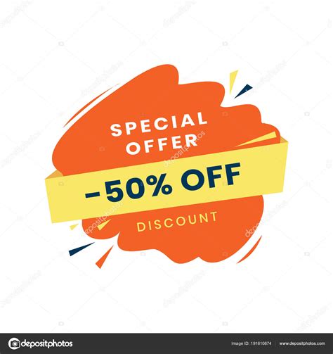 Special Offer Sign Discount Logo Isolated Template Shopping Sale Element For Design Stock
