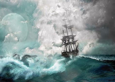 Sailing Into A Storm By Davidwhughes Redbubble