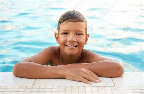 Happy Cute Boy In Swimming Pool Stock Photo Download On Africa