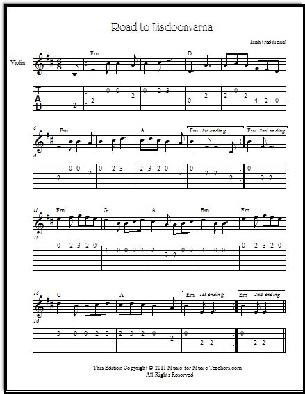 Yes, motivate me to practice! Free Fiddle Sheet Music: Road to Lisdoonvarna